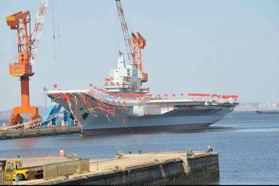 資料圖:中國首艘國產航母下水