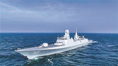 漯河艦在海上航行。李鳳祥攝