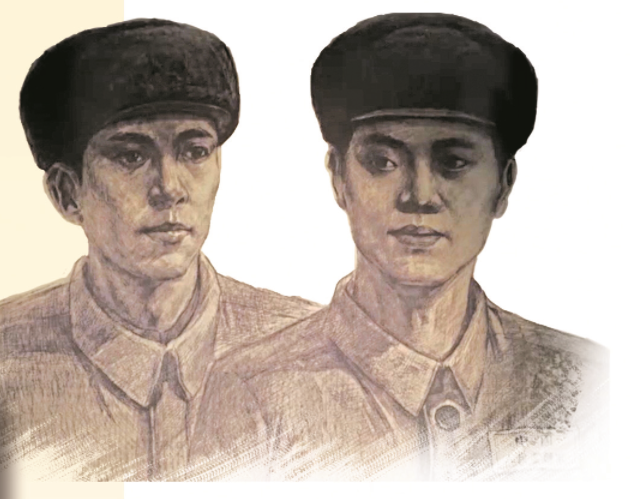 陳淑彬烈士（左）與陳淑標烈士的畫像。