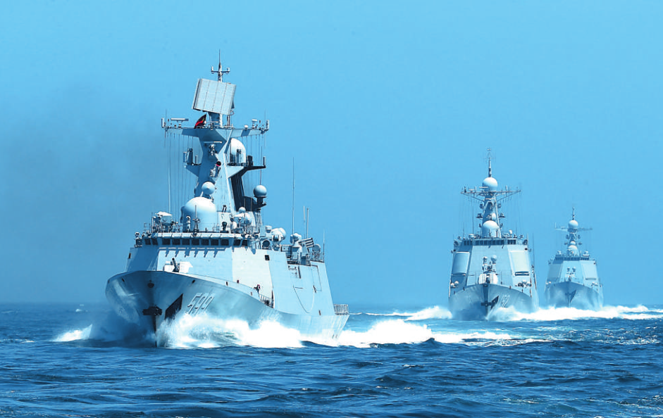 海軍某部組織編隊訓練。韋陳平攝